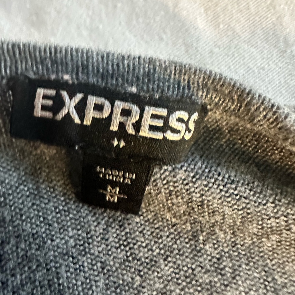 Express Lightweight Gray Open Front Cardigan Sz M… - image 3